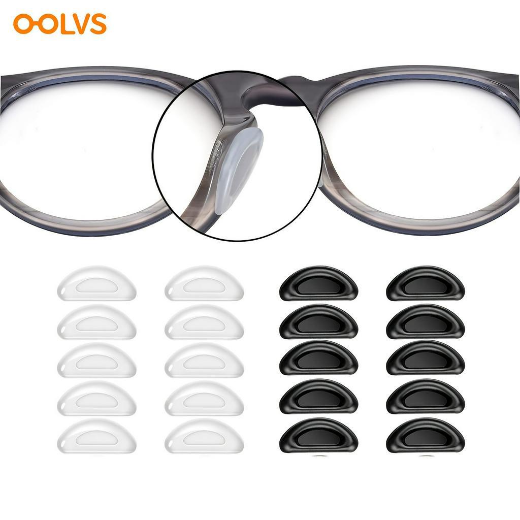 10/20 Pairs OOLVS Adhesive Nose Pad, Eyeglass Nose Pads Stick On Silicone AntiSlip for Glasses