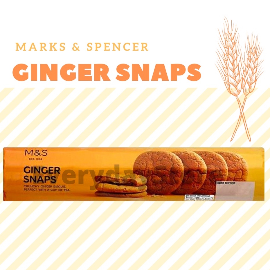 M&S Ginger Snaps Extra Crunchy Sharp Ginger Flavored Biscuits Marks & Spencer Shopee Malaysia