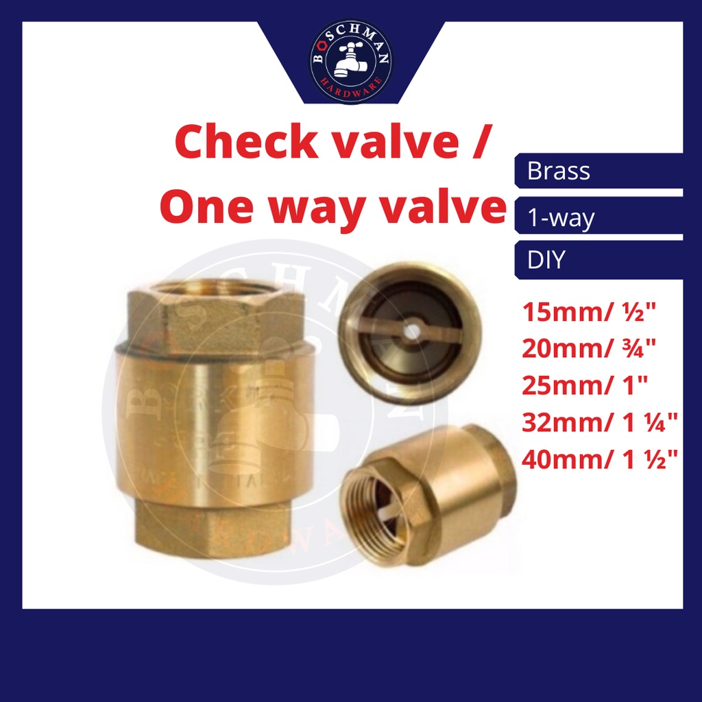 Heavy Brass Non Return Valve Vertical Check Spring One-way Valve Check ...