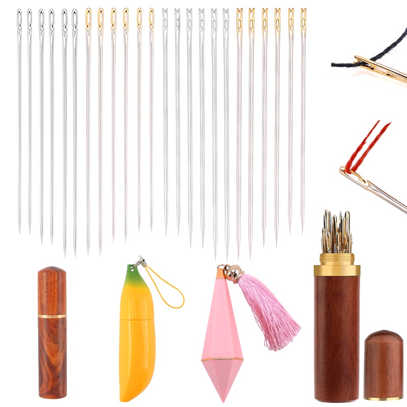 Self Threading Sewing Needles Needle-side Hole Blind Stainless Steel ...