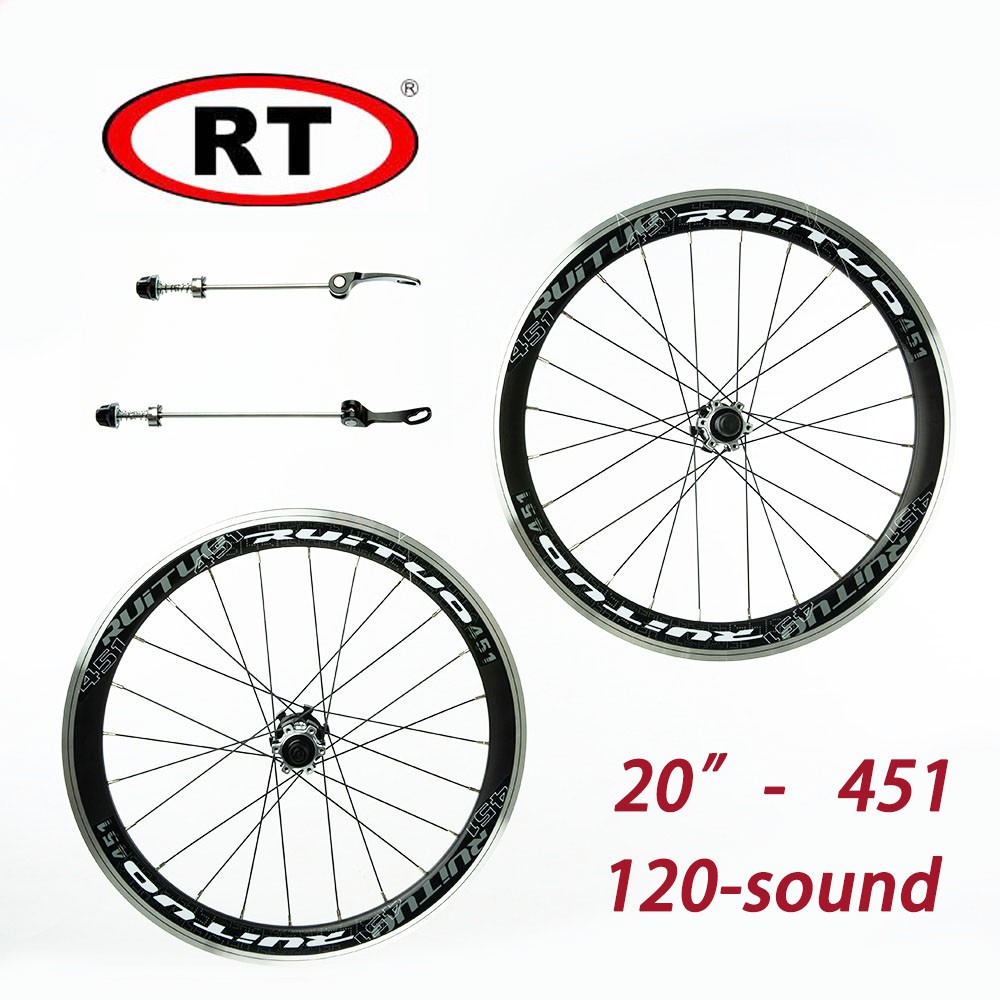 Original RT RUITUO 451 Folding Bike Wheel Carbon fiber hub 7-12 Speed ...