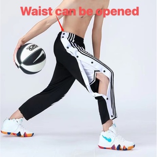 🇲🇾 Ready Stock High Quality Sports trousers men's basketball training  full-opening button-down pants Lelaki  运动长裤男篮球训练全开排扣裤款宽松大码束脚出场侧开纽扣裤muyeoo.my5.25