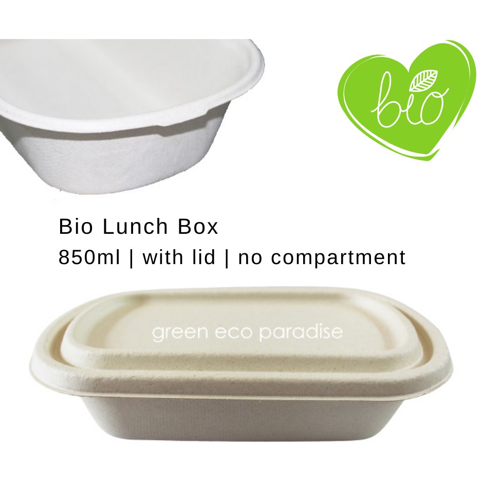 Biodegradable Disposable Lunch Box with Lid 50 pieces Strong Takeaway ...