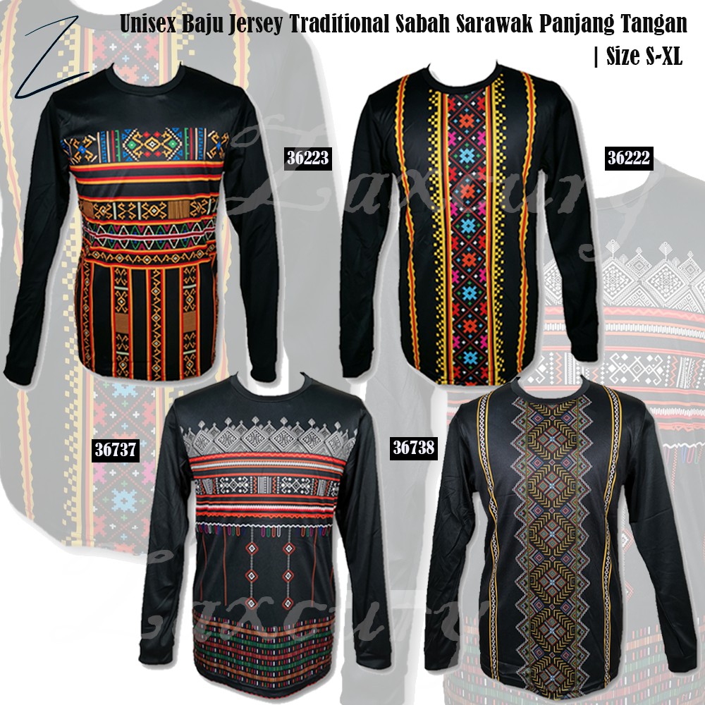 🔥Ready Stock🔥 Baju Jersey Tradisional Batik Etnik Sabah Sarawak lengan ...