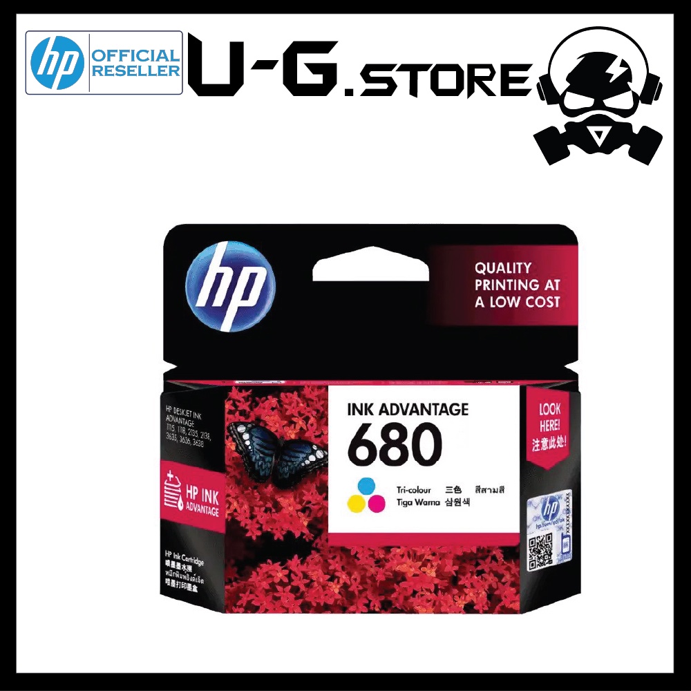 HP 680 Colour Ink Cartridge 100% ORIGINAL for printer HP DeskJet Ink ...
