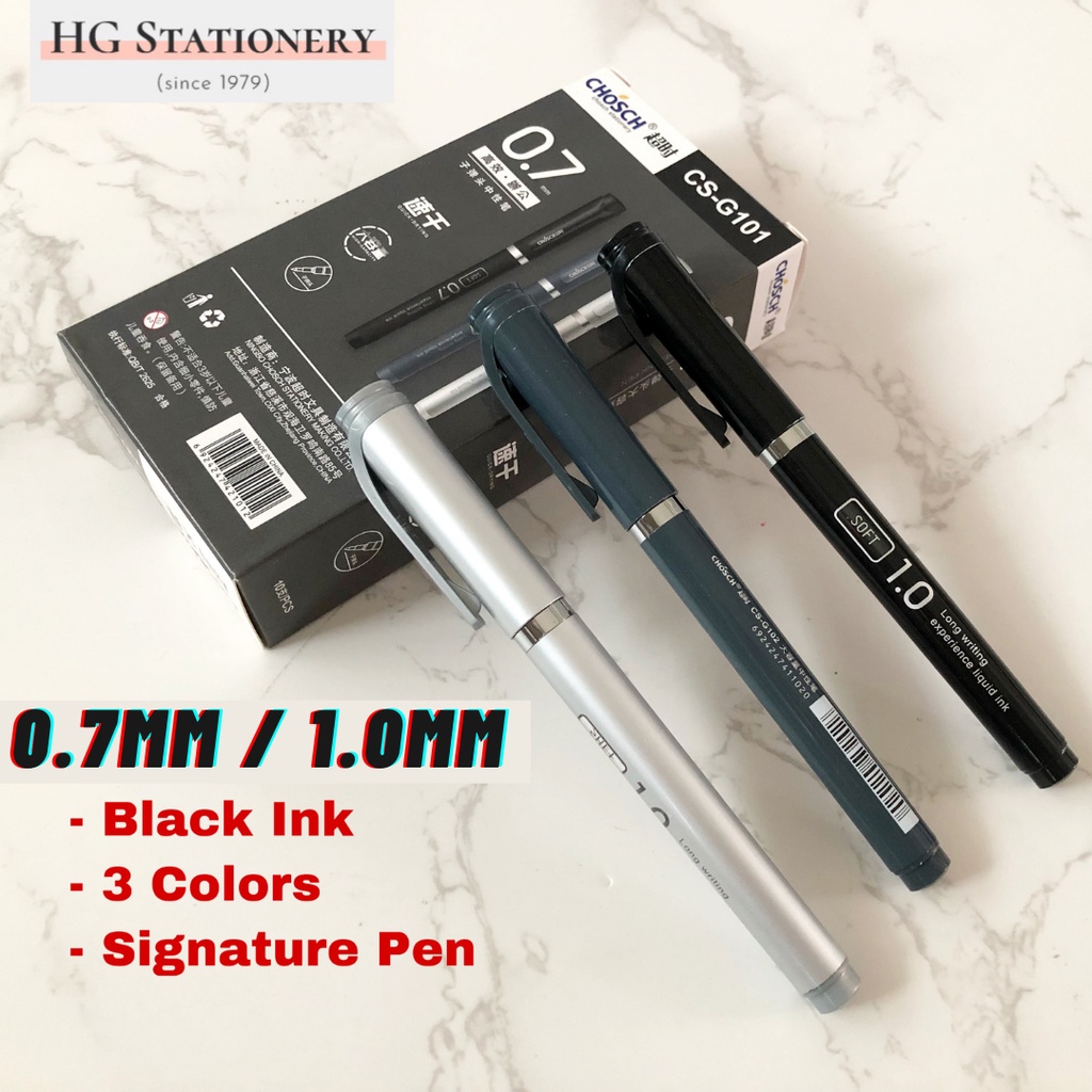 (0.7mm/1.0mm) Black Gel Ink CHOSCH Signature Pen 超时中性笔 Shopee Malaysia