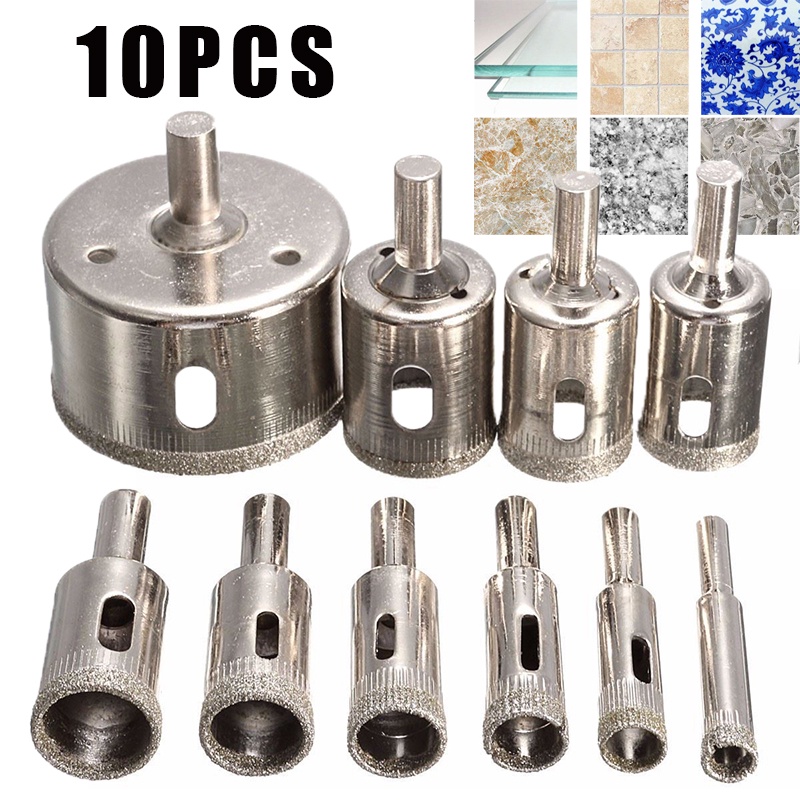 10pcs 630mm Diamond Coated Drill Bit Tile Marble Glass Ceramic Hole
