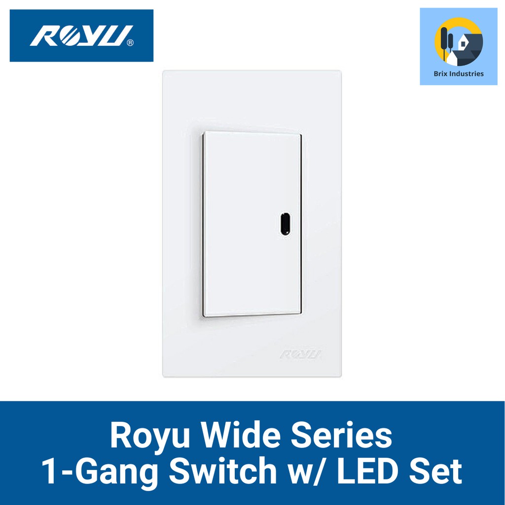 Royu Wide Series 1 Way Switch with LED Set 1 2 3 Gang WD601 WD603 WD605 ...