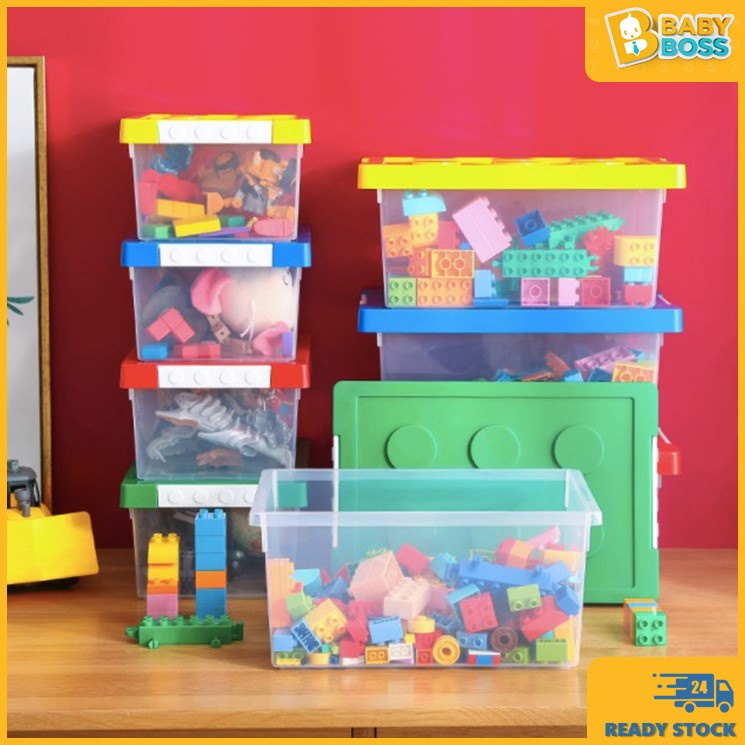 BabyBoss Clear Plastic Storage Box With Color Stackable Lids Kotak ...