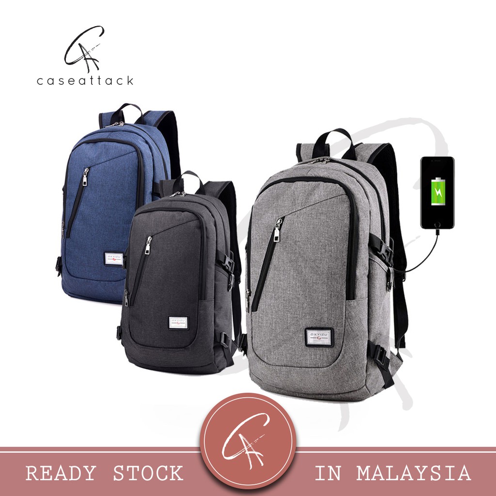 🎒🔥READY STOCK🔥 Anti Theft Cut Proof USB Charge Laptop Backpack R ...