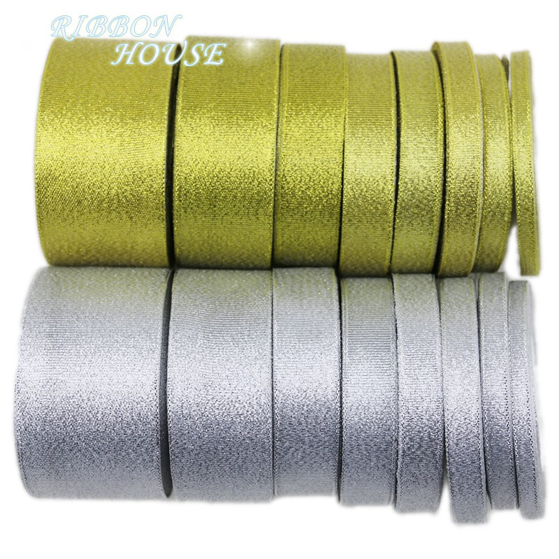 (22 meters / lot) gold and silver ribbon Christmas ribbon | Shopee Malaysia