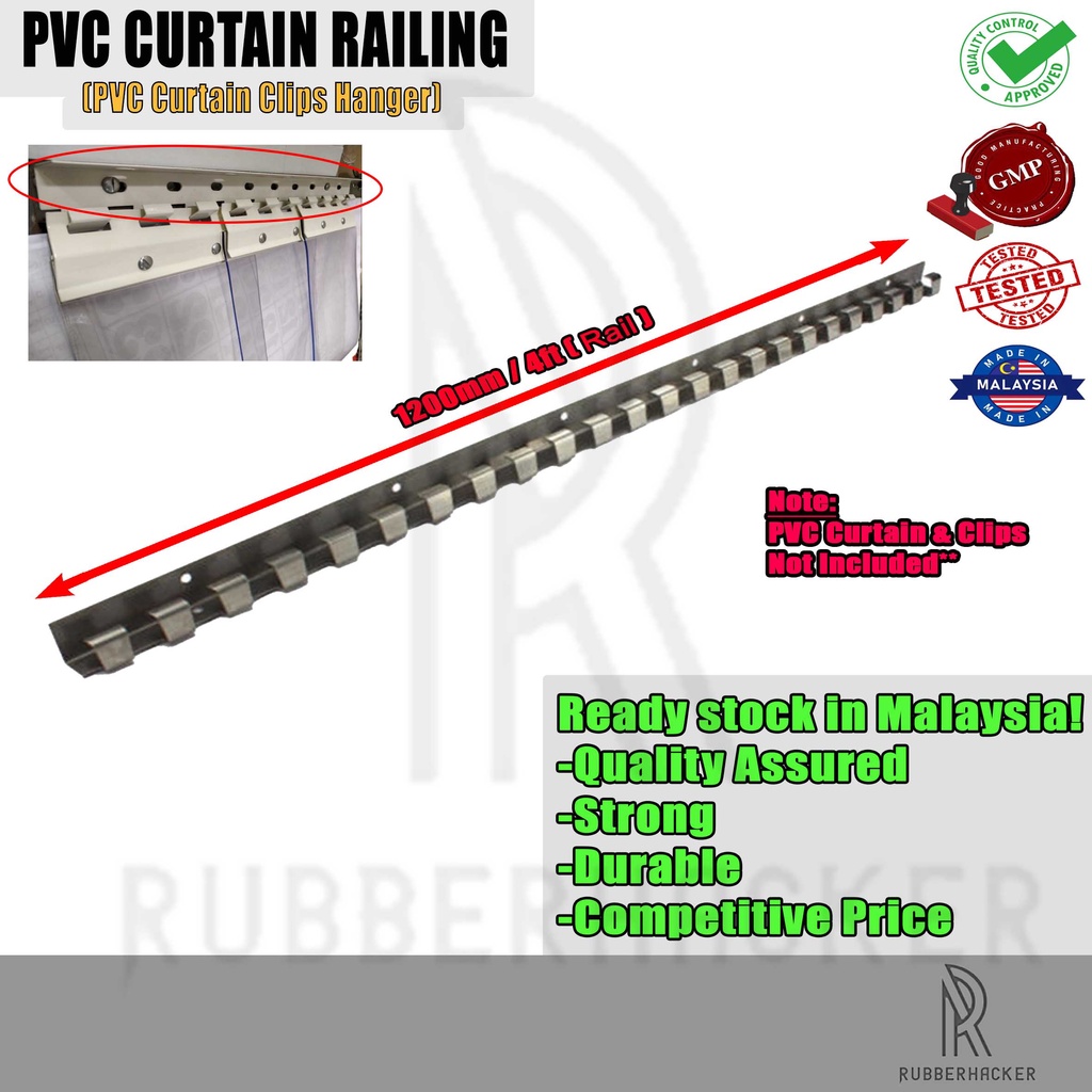 PVC Curtain Railing 1.2m length size, SS304 Stainless Steel Curtain ...