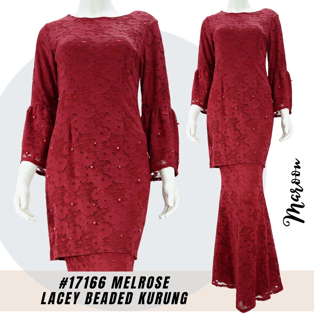 Uture Melrose Lacey Beaded Kurung Setready Stock Shopee Malaysia