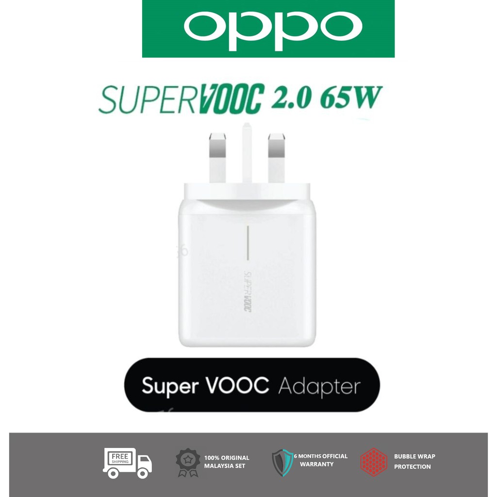 Oppo SuperVOOC 2.0 | 80W | 65W FAST CHARGING Charger | Car Charger 100% Original From Oppo Malaysia