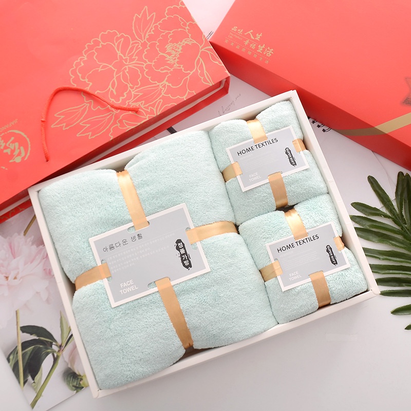 [GIFT SET] 3 Pieces Towel Gift Set (1 Big Towel + 2 Small Towels