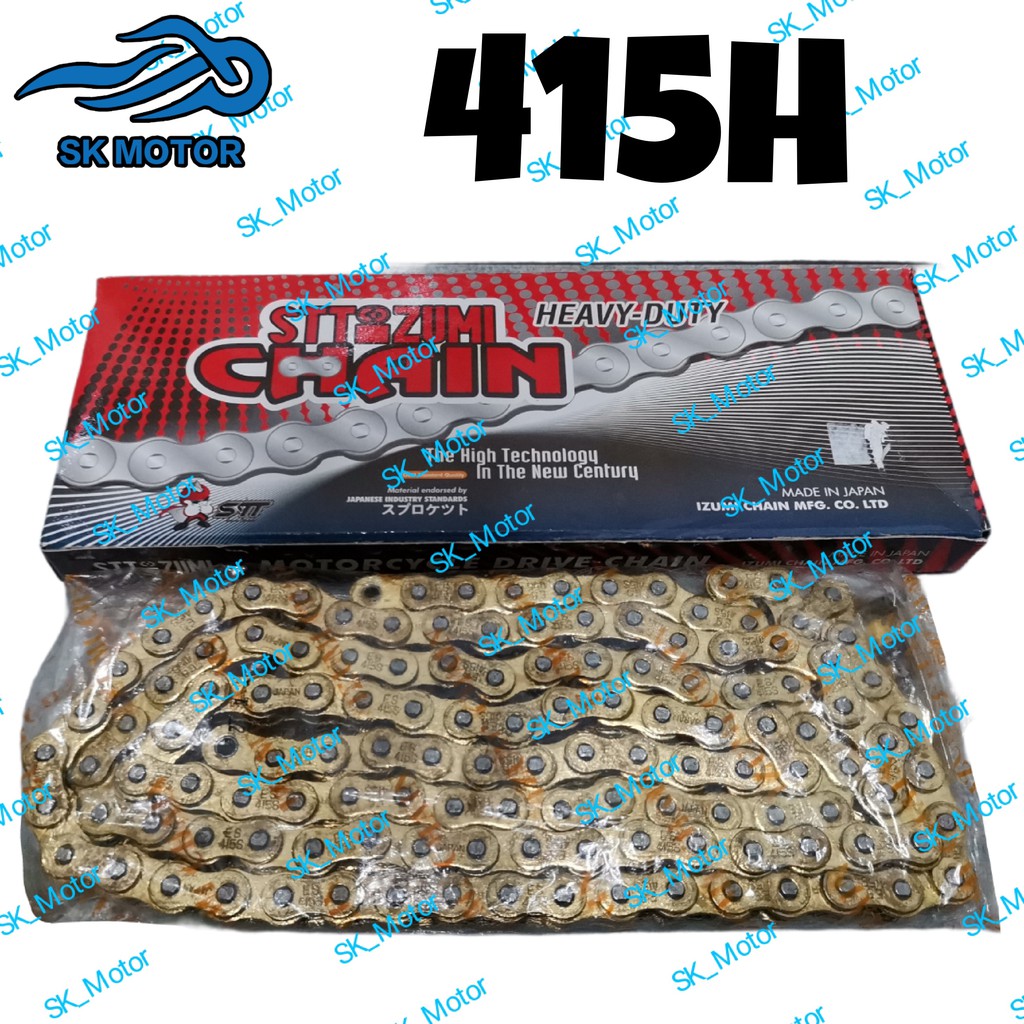 IZUMI Japan 415H 130L Motorcycle Chain Gold Rantai Motosikal | Shopee ...