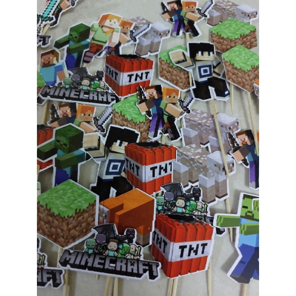 MINECRAFT CUPCAKES TOPPER 30PCS | Shopee Malaysia