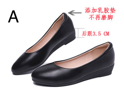 Women Shoes Shop Black Glossy Leather Comfortable Office Shoes | Shopee ...