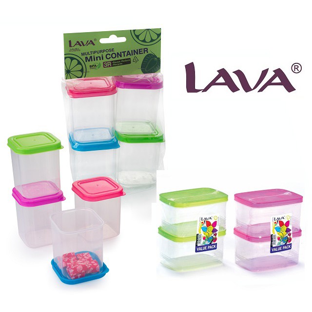 LAVA Plastic BPA Free Kitchen Storage Food Container (MC246 - 190ml x ...