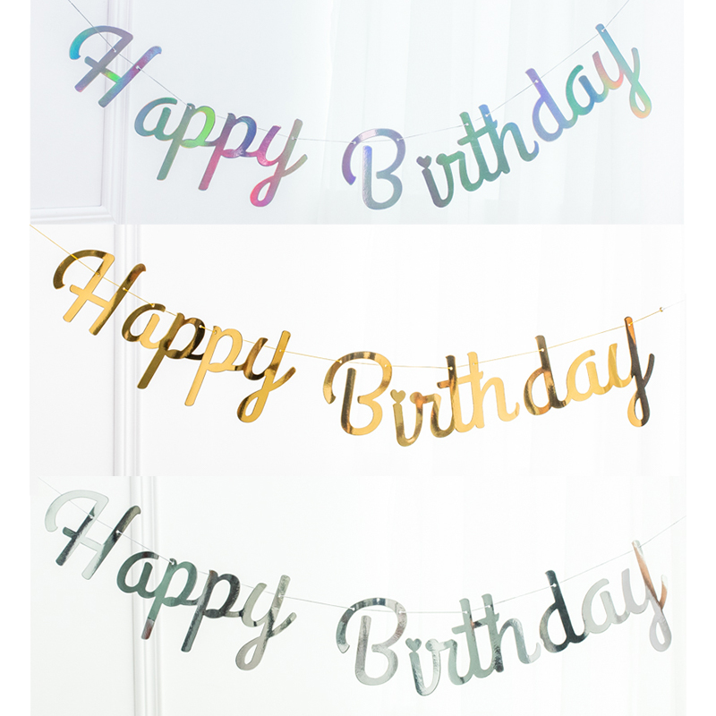 Happy birthday Signature Font Flag Banner Birthday Decoration BF006 ...