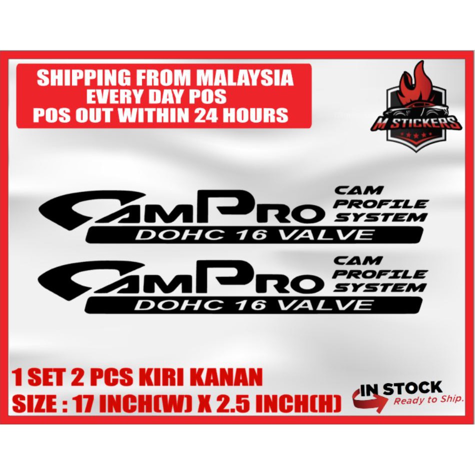 [M STICKERS] 2 PCS LEFT & RIGHT CAMPRO SIDE DOOR STICKER CAM PROFILE ...