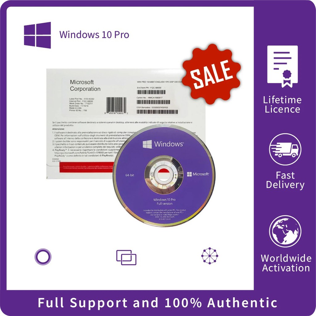 Microsoft Windows 10 Professional OEM Pack (64-Bit) | Shopee Malaysia