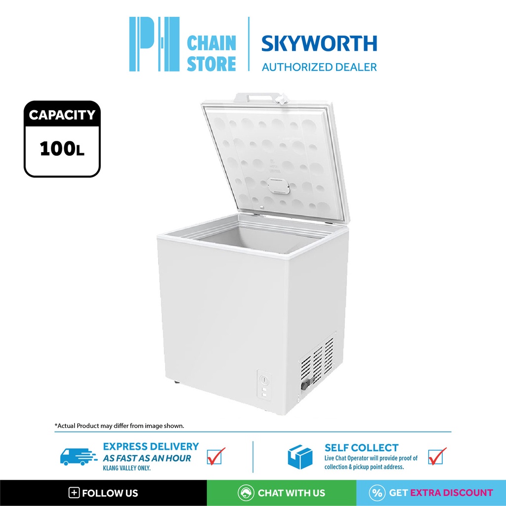(DELIVERY FOR KL & SGR ONLY) SKYWORTH BD110 BD218 BD320 BD500 100L450L CHEST FREEZER