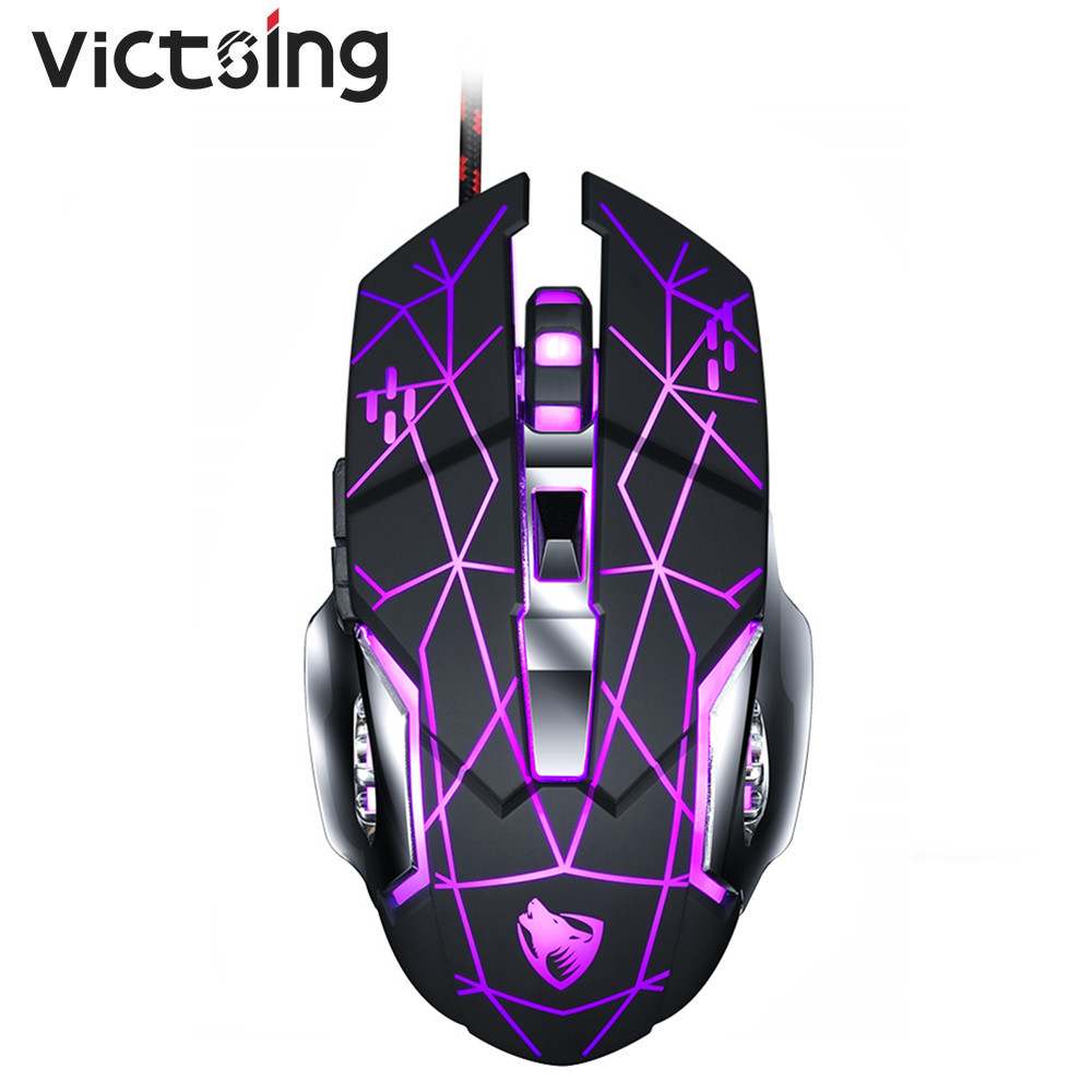 VICTSING V6 Wired Gaming Mouse 8D 3200DPI Adjustable Optical RGB LED ...