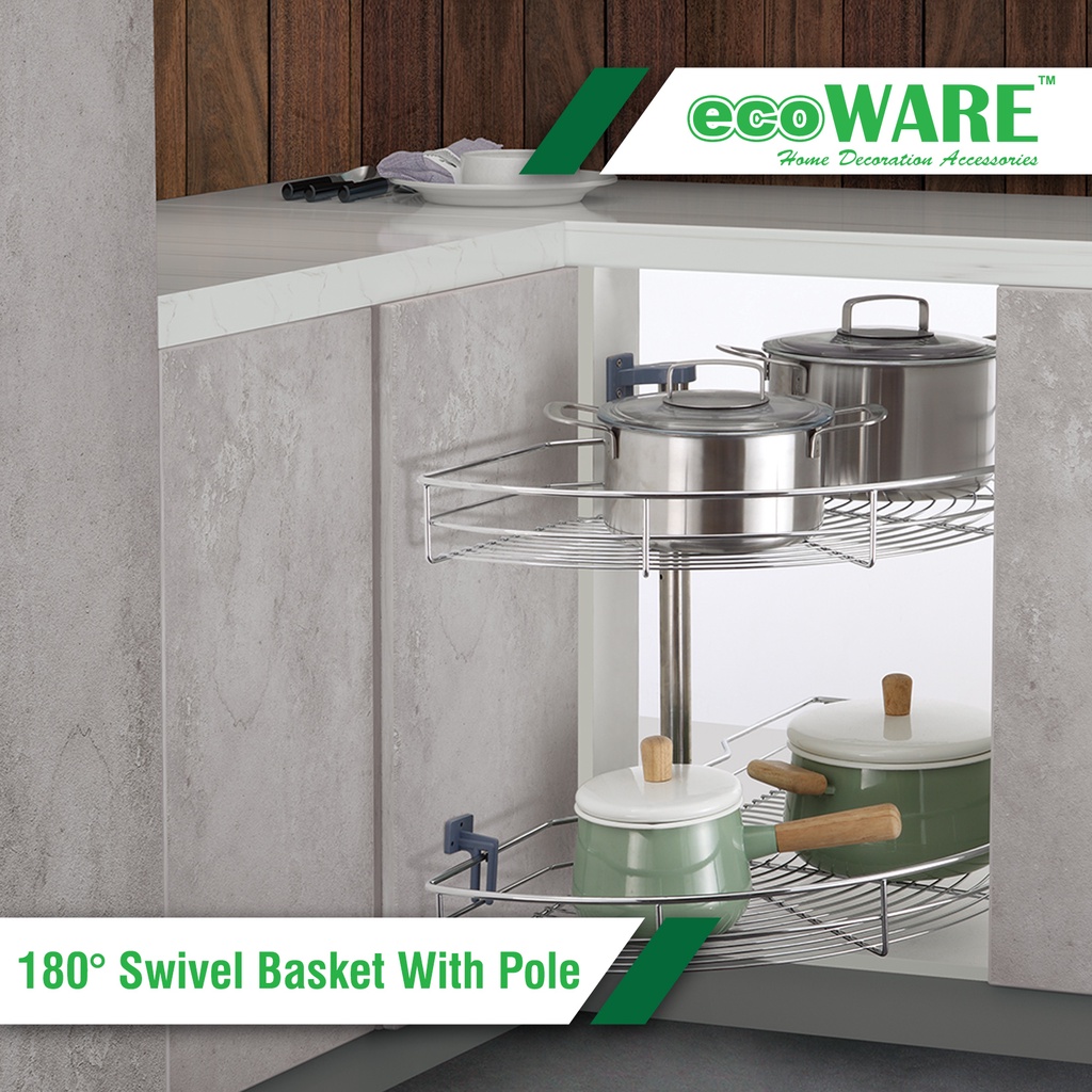 ecoWARE 180 Degree Swivel Basket With Pole High Quality Kitchen Cabinet ...