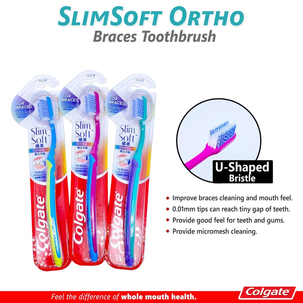 COLGATE SLIMSOFT Orthodontic Braces Toothbrush (UShaped) Shopee