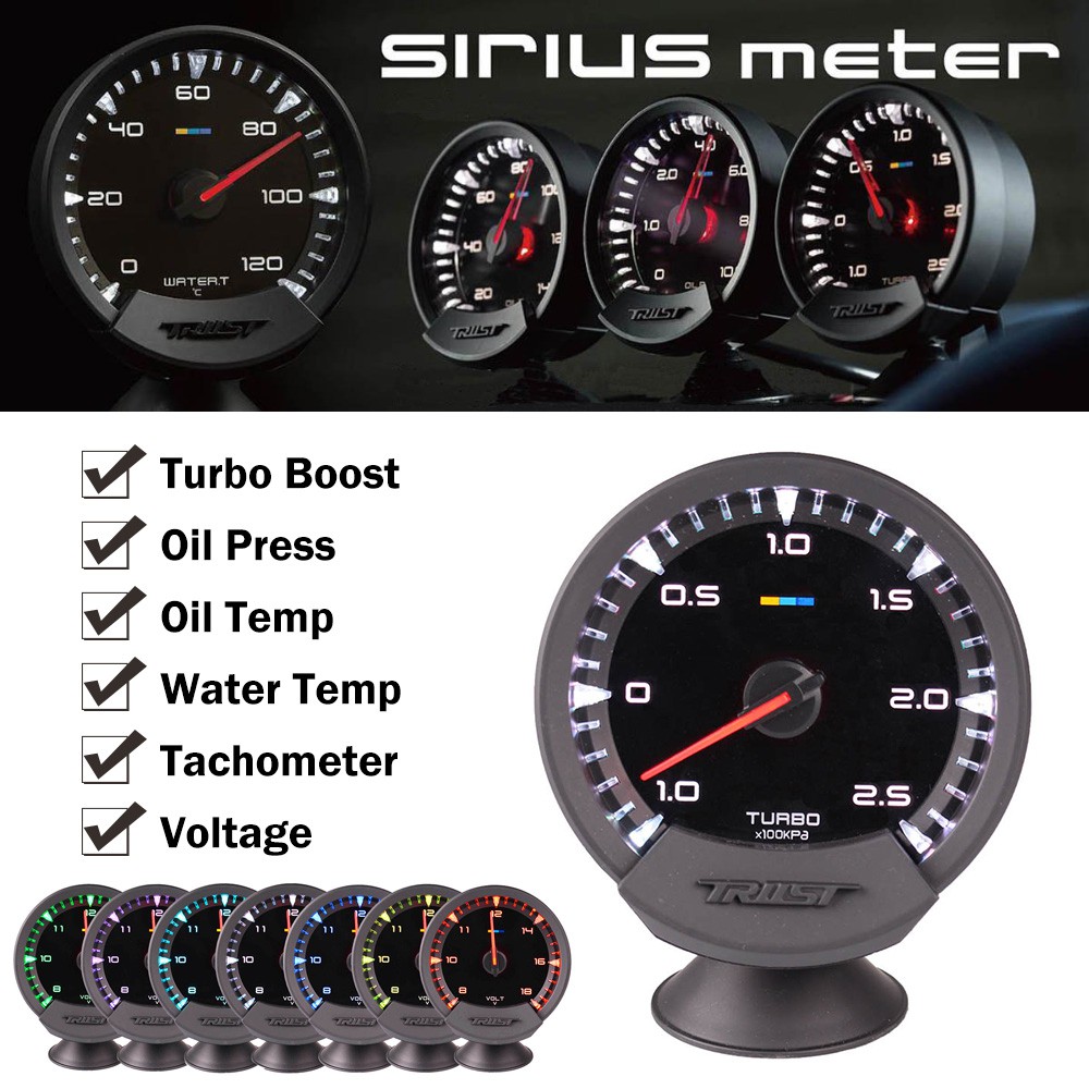 GReddy Sirius Meter Series Trust 7 Colors Water temp Oil Temp Oil Press ...