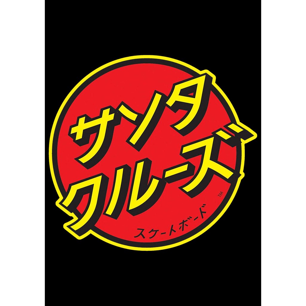 SANTA CRUZ in Japanese Words Inspired Logo Retro 70s 80s 90s