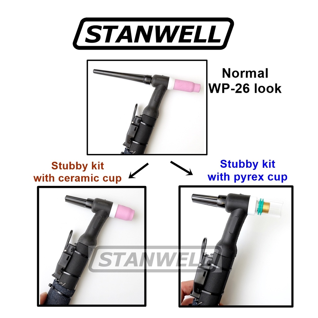 Stubby gas lens kit for TIG welding torch WP17/18/26 Shopee Malaysia