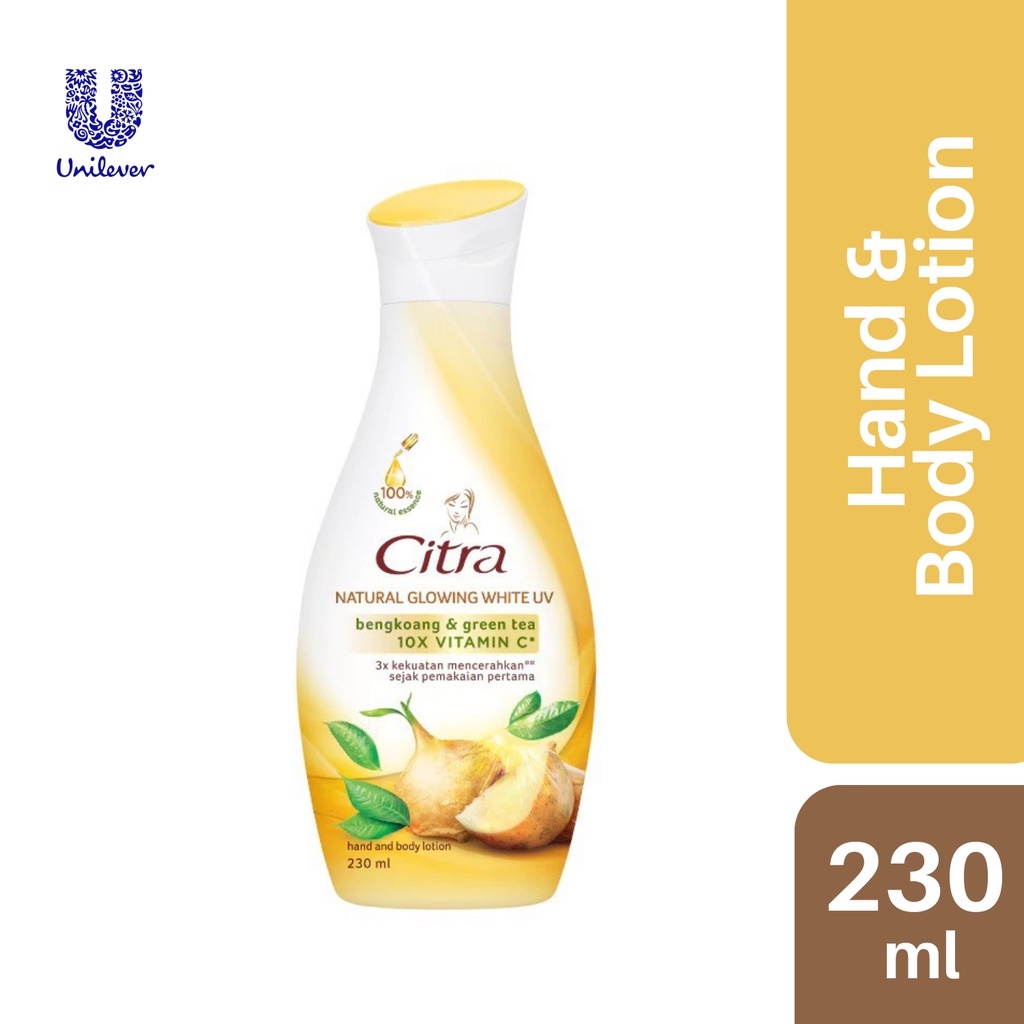 Citra Natural Glowing Bright UV Hand & Body Lotion (230ml) Shopee