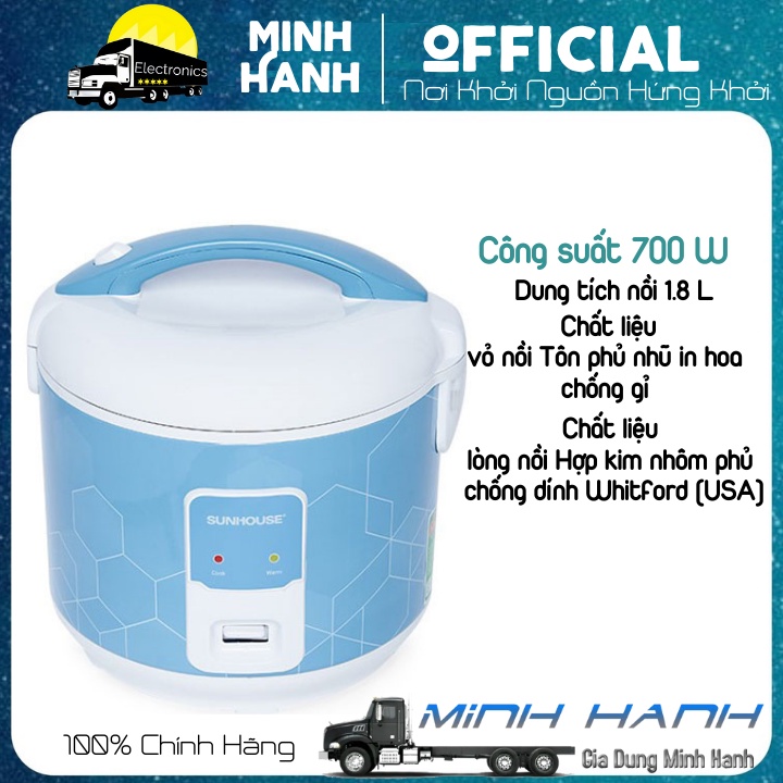 Sunhouse SHD8622G rice cooker - 1.8L capacity rice cooker - Floor ...