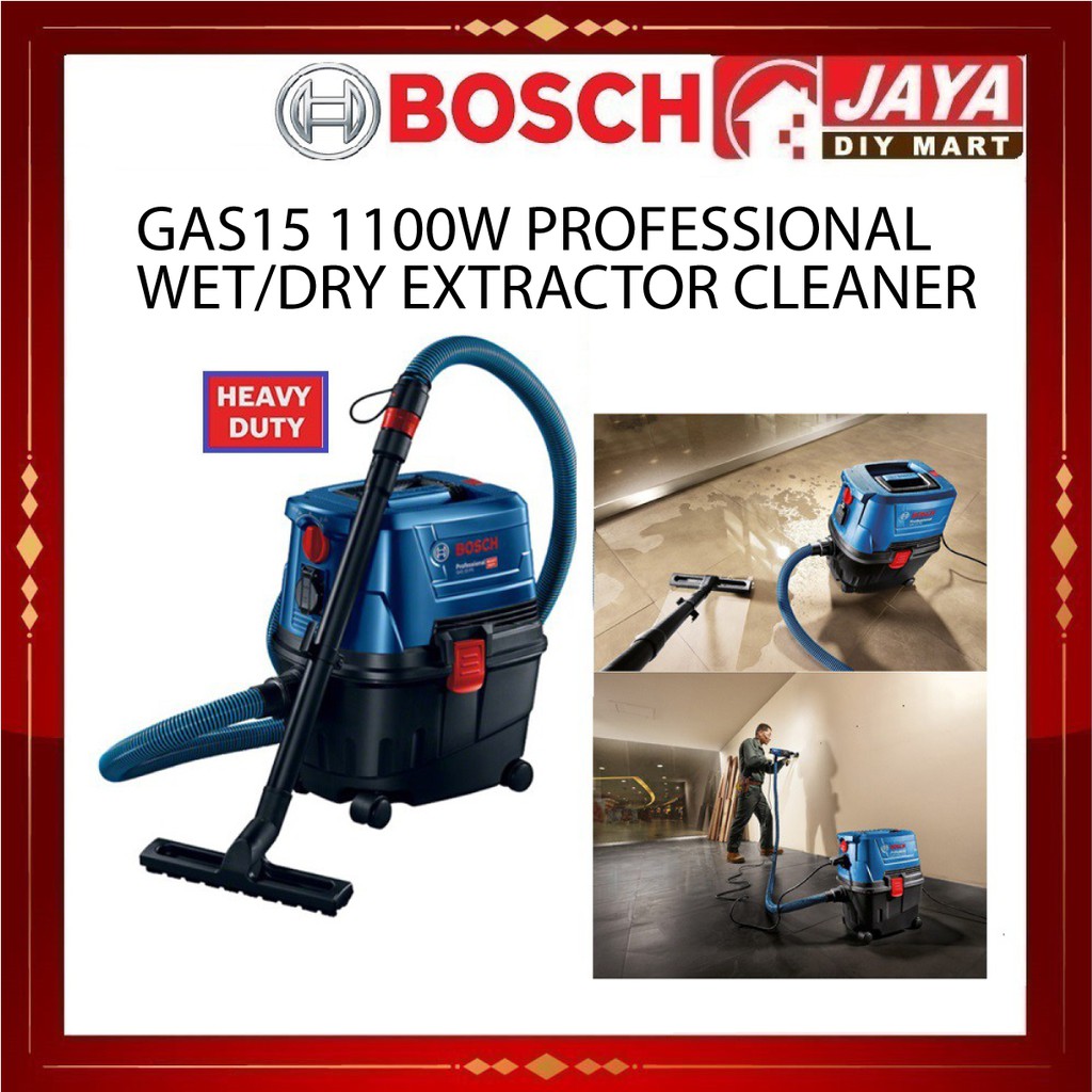 Bosch GAS15 / GAS 15 Professional Wet/Dry Extractor Vacuum Cleaner 1,100W (1 Year Warranty