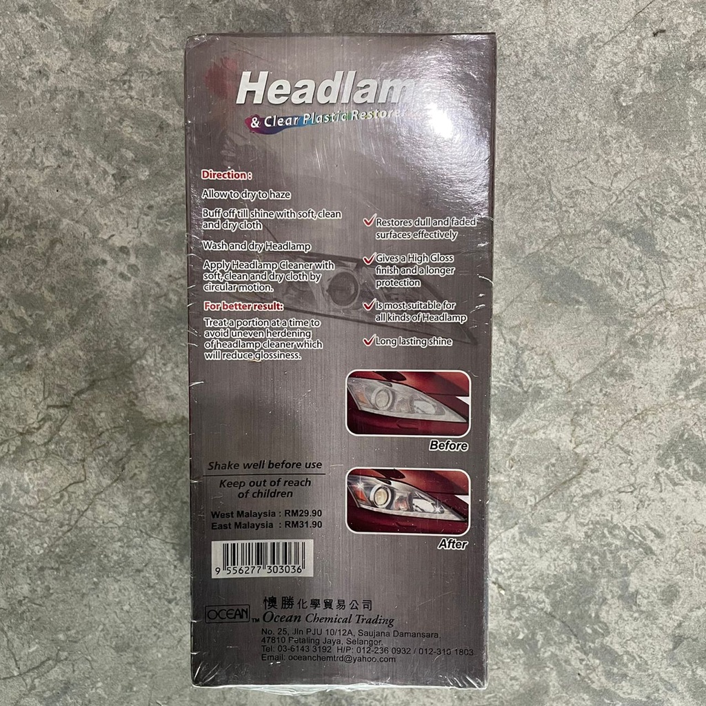 OCEAN HEADLAMP & CLEAR PLASTIC RESTORER 250ML Shopee Malaysia