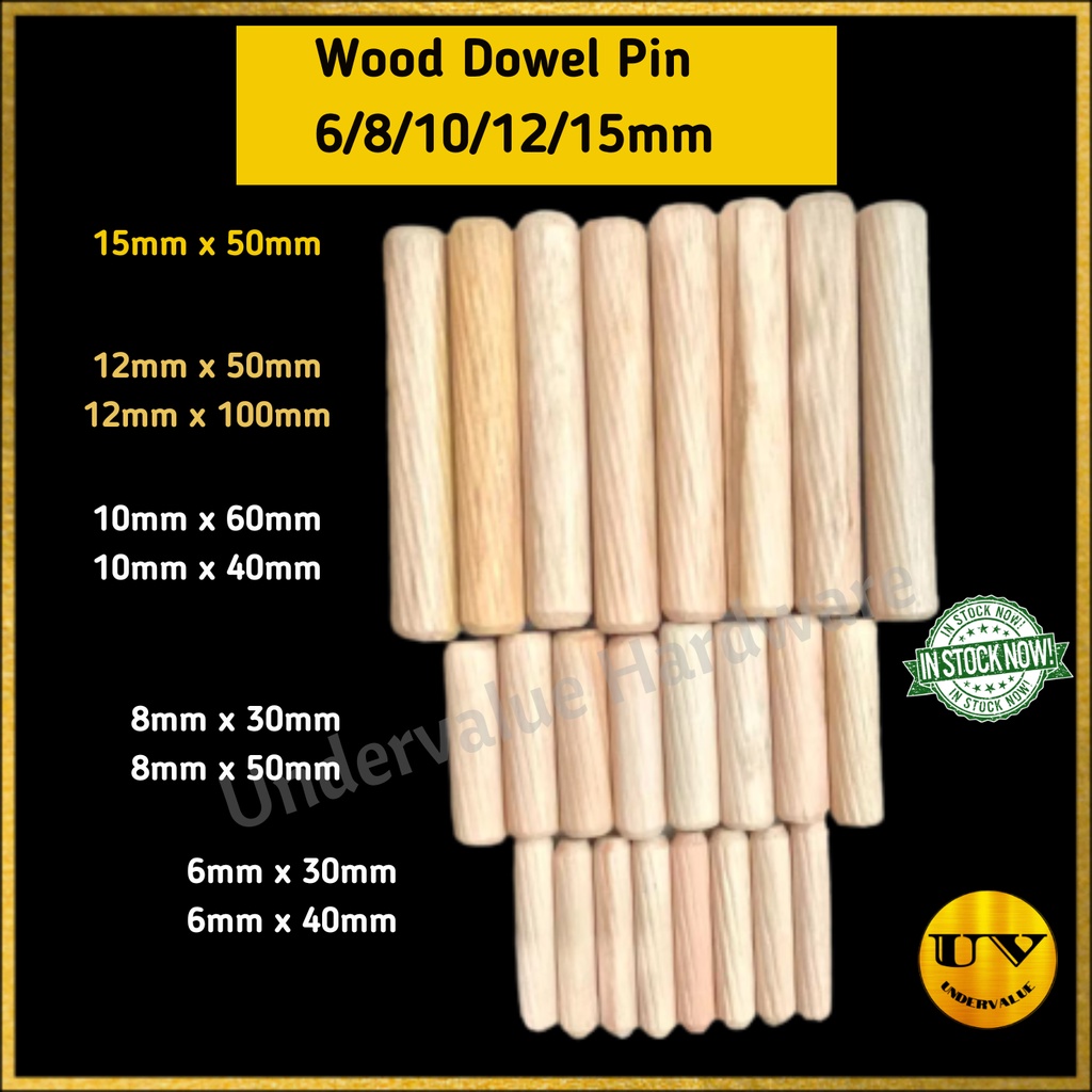 ALL SIZE HERE !! 50pcs Wood Dowel Pin Wooden Joint Dowel For Furniture ...