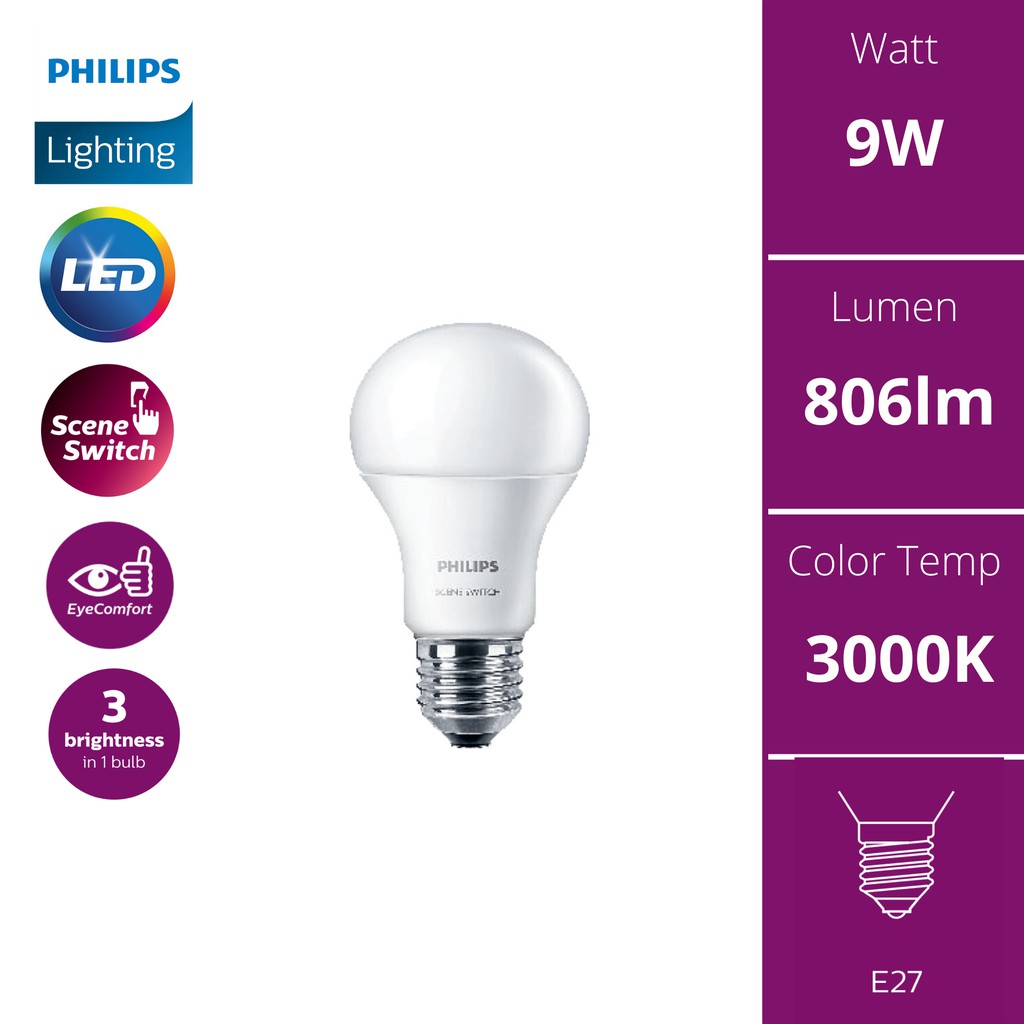 Philips Scene Switch 3-Step 9W | Shopee Malaysia