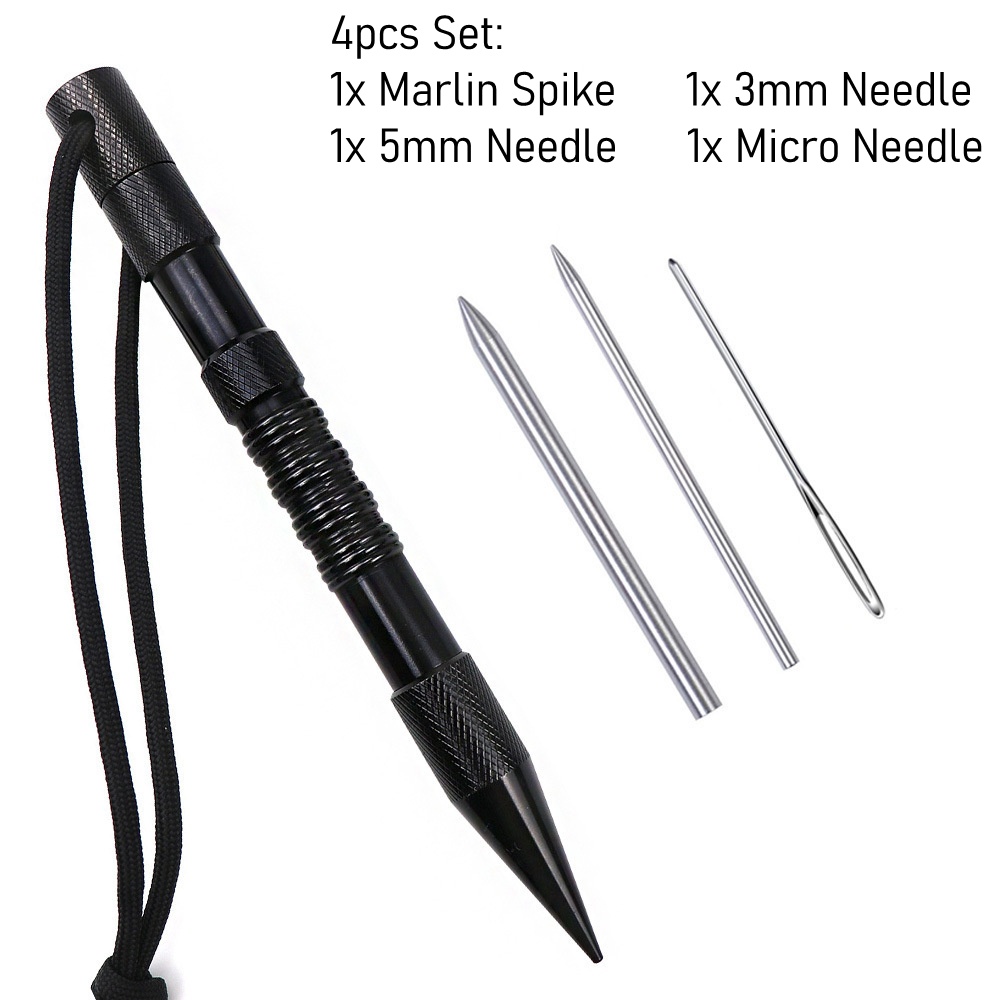 4pcs Set Marlin Spike Paracord Needles Lacing Fids Leather Work