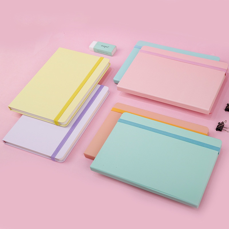 96 Sheets A5 A6 A7 Hard Cover Ruled Notebook Basic Macaron Notepad