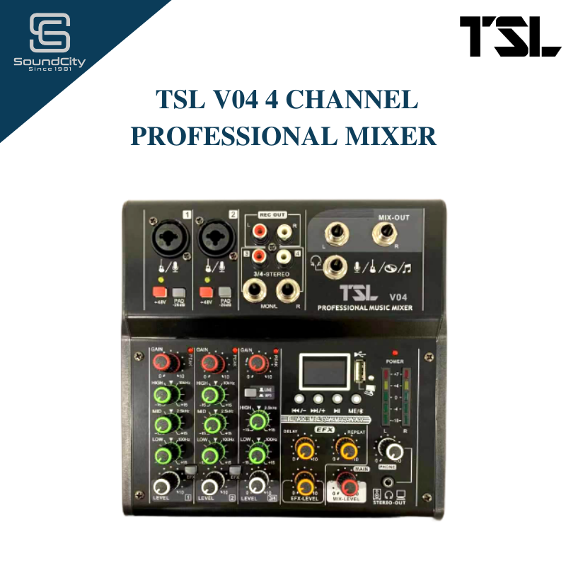 TSL V04 4 Channel Professional Mixer | Shopee Malaysia