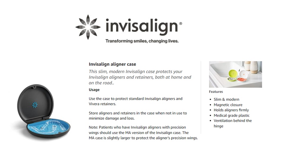 Invisalign Aligner and Retainer Case Black Blue Lime l Pink l White l ...