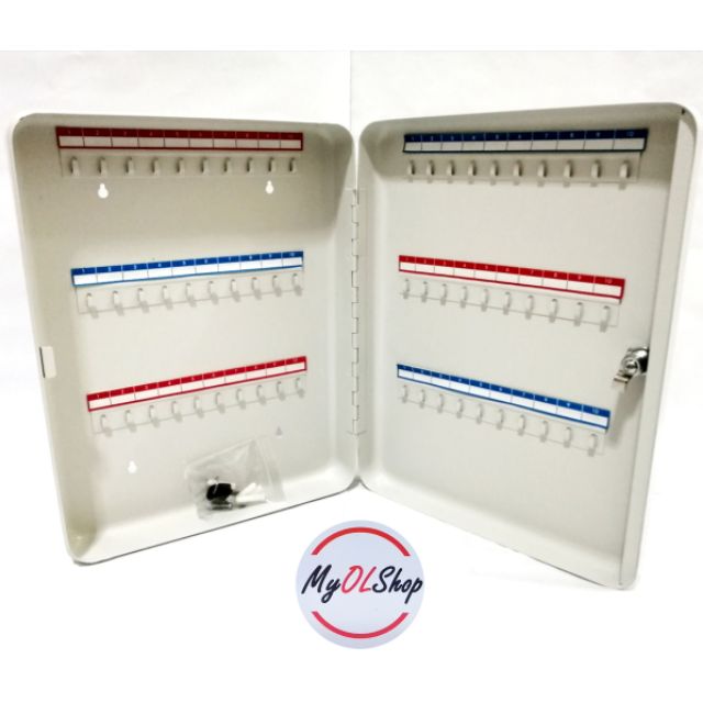 60Keys Holder Lockable Security Metal Key Box Storage Wall Mounted ...