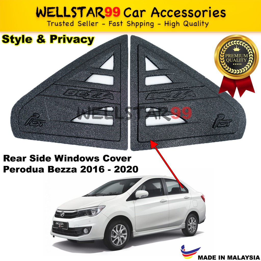 🇲🇾 Made Malaysia 🔥 Perodua Bezza Rear Side Window Triangle Mirror Cover ...