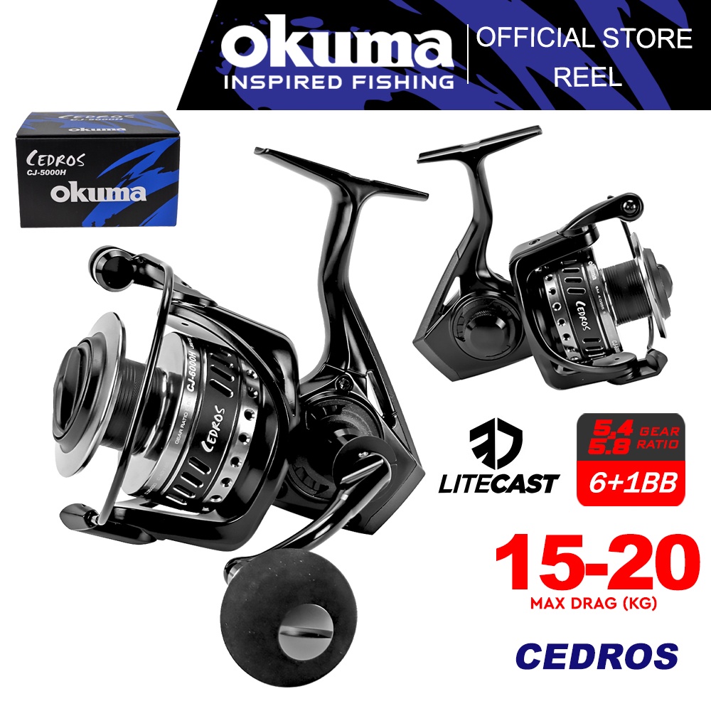 thumbnail image 2 of Okuma Salina Litecast Saltwater Spinning Reel SA-5000Ha - Blue Aluminum Fishing Reel 2 of 9