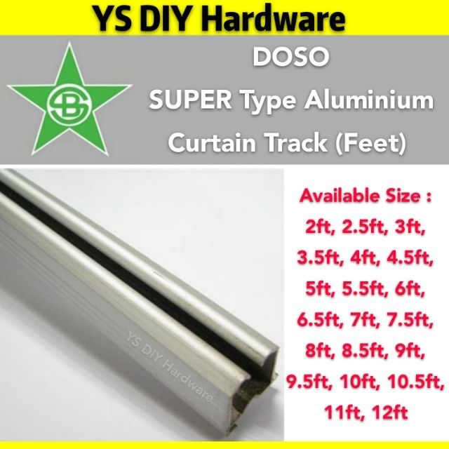 [Feet] Doso Super Curtain Railing Track / Track Langsir Aluminium Doso ...