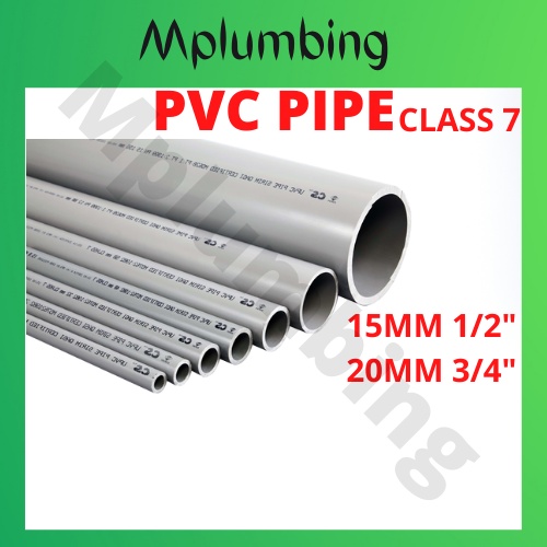 [SELL BY 6FT] PVC PIPE TEBAL & NIPIS PAIP AIR KELABU CLASS 7 15MM 20MM ...