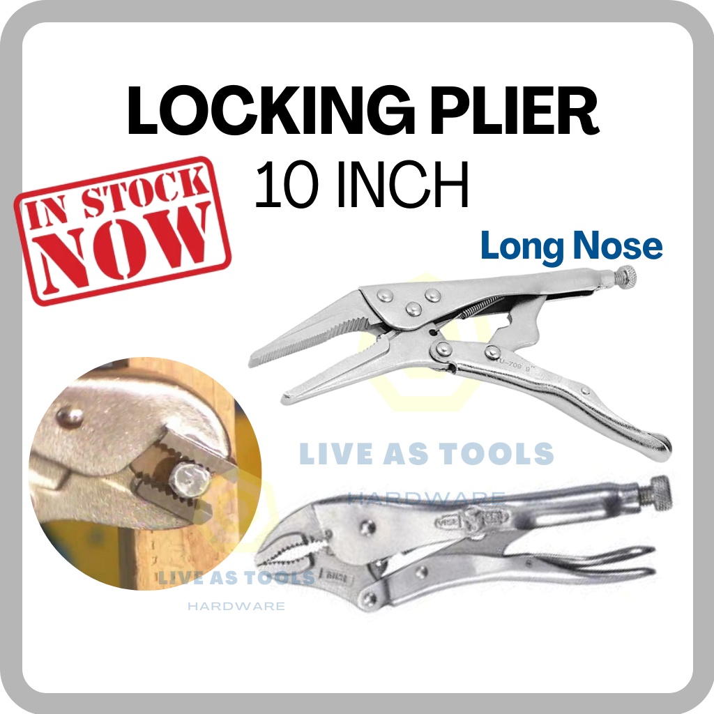 [10 Inch]Locking Plier/ Long Nose Locking Plier/ Curved Jaw/ Jam Playar