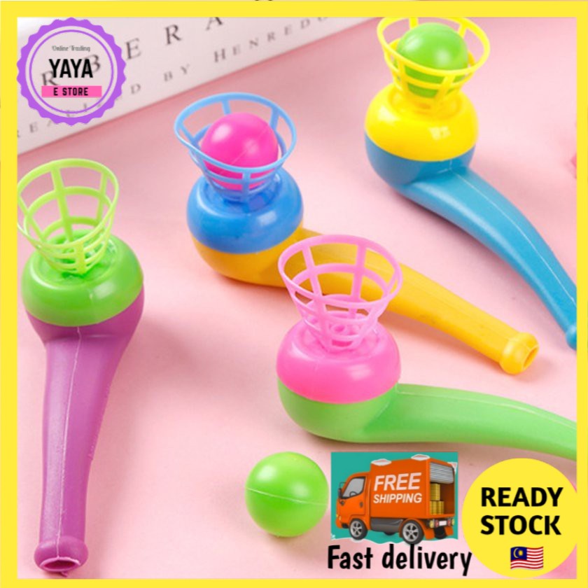 Floating Blow Balls Tube Toy Classic Traditional Plastic Suspension ...